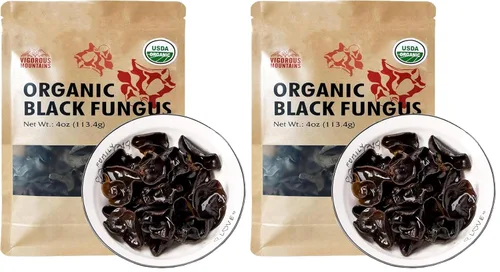 Miniatura 9 de VIGOROUS MOUNTAINS Hongo negro comestible orgánico seco hongo madera oído hongos Auricularia Auricula-judae para cocinar (4OZ)