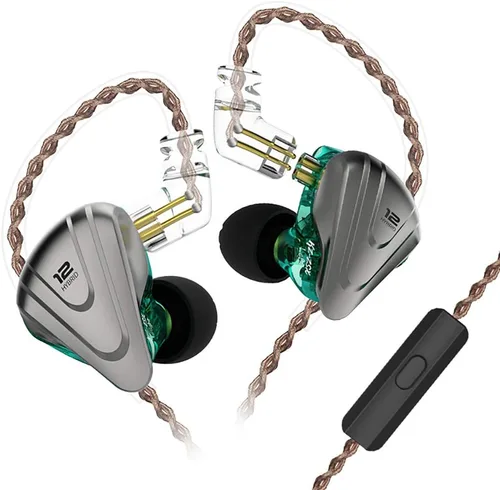 Miniatura 10 de KZ ZSX 1DD+5BA Hybrid HiFi Stereo Noise Isolating Sport IEM Auriculares/Auriculares/Auriculares con cable desmontable (con micrófono, negro)