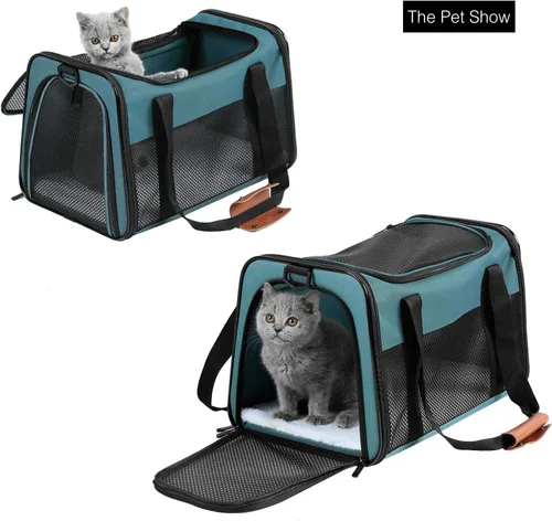 Miniatura 3 de Transportín para Gatos - Transportín Portátil Plegable para Perros y Mascotas, Bolsa para Mascotas de Lados Suaves hasta 15 Libras, Transportín