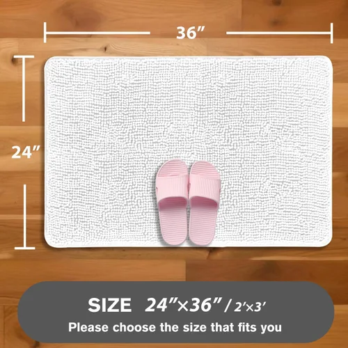 Miniatura 253 de Alfombra de baño pequeña de 12 x 18 pulgadas, lavable y absorbente, antideslizante, alfombra de baño de felpilla gruesa y suave para baño, ducha