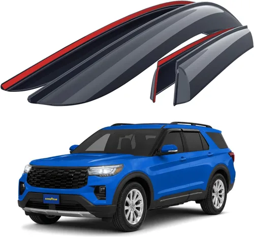Miniatura 14 de Goodyear Deflectores de ventana lateral inastillables para Toyota 4Runner 2010-2024, protectores de lluvia con cinta, viseras de ventana
