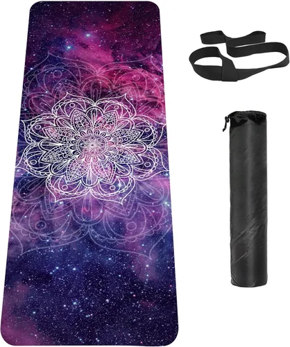 Miniatura 10 de Tapete de yoga antideslizante TPE, tapete de entrenamiento para hombres y mujeres, tapete de entrenamiento grueso con correa de transporte, tapetes