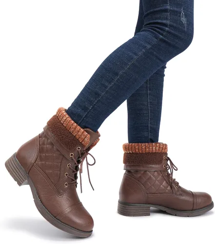 Miniatura 62 de STQ Botas de combate con cordones para mujer