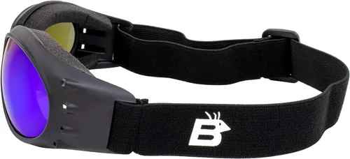 Miniatura 3 de Birdz 2 pares de gafas de equitación deportivas Eagle negro mate acolchadas con lente reflectante azul/naranja ReflecTech