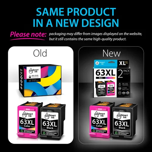 Miniatura 2 de Smart Ink Cartuchos de tinta remanufacturados de repuesto para HP 63 XL HP 63XL negro y color 2 paquetes combinados para Officejet 3830 4650 5255