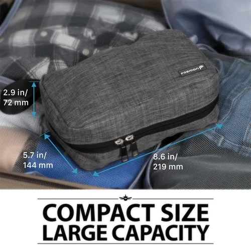 Miniatura 4 de Fosmon Neceser de viaje colgante, organizador compacto de artículos de tocador, bolsa portátil de maquillaje cosmético, kit de afeitado de baño