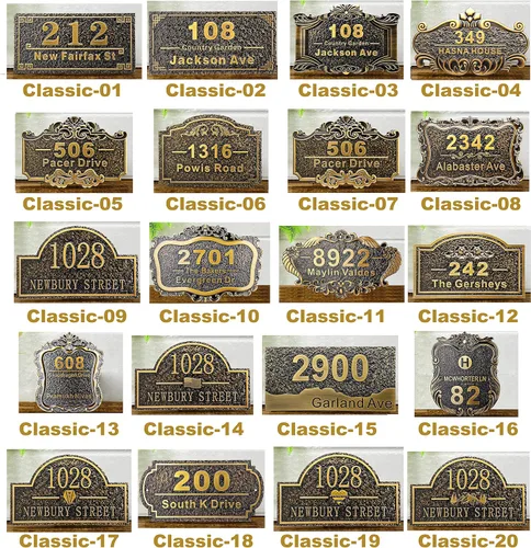 Miniatura 9 de Placa personalizada de dirección de casa de 12 pulgadas, números fundidos para exteriores, placa de señal de dirección personalizada con nombre