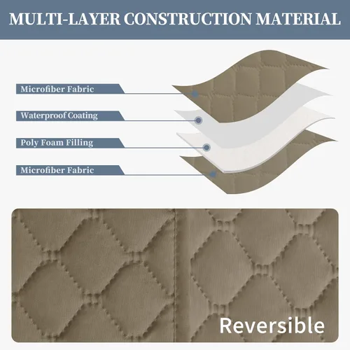 Miniatura 4 de ISSUNTEX Fundas de sofá de dos plazas con doble protección 100% impermeables para sala de estar, fundas para sofá de 2 cojines, protector de muebles