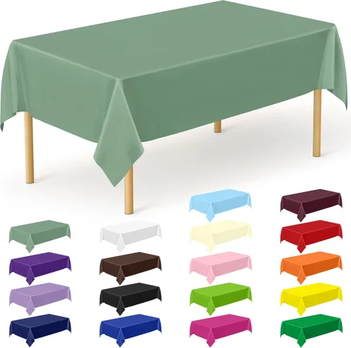 Miniatura 52 de Suministros de regreso a clases, 2 manteles de 108 x 54 pulgadas, manteles desechables coloridos para el primer día de escuela, rectangular