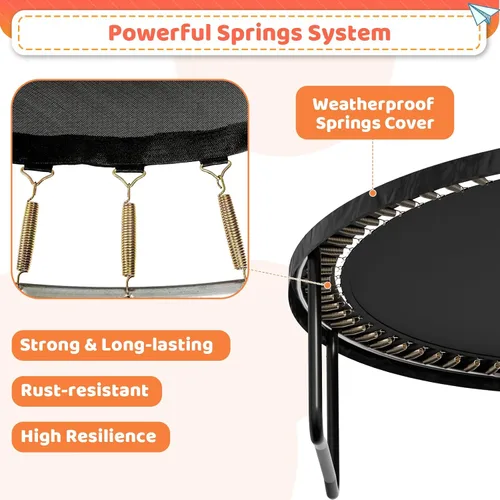 Miniatura 4 de Zevemomo Trampolín al aire libre para niños y adultos, trampolines de calabaza con red de seguridad, escalera, marco de metal con revestimiento