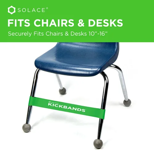 Miniatura 3 de KICK BANDS Bandas para sillas para niños con pies inquietos, paquete de 3 bandas para aliviar la ansiedad con TDAH para sillas y escritorios