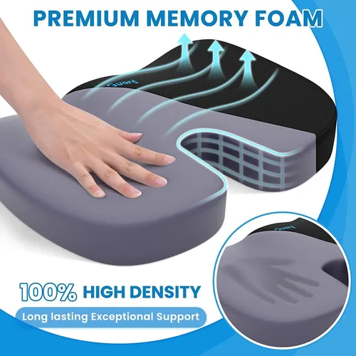 Miniatura 3 de Cojín de asiento TushGuard para silla de oficina de espuma viscoelástica antideslizante para la espalda, almohada de alivio para silla, almohada