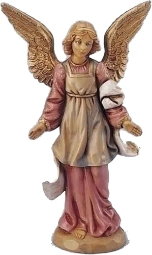 Fontanini by Roman Inc., Standing Angel, 5" Angels Collection, Nativity Figure and Accessories, Hand Sculpted and Painted