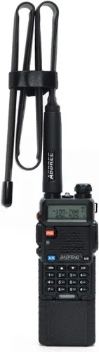 Miniatura 6 de Abbree SMA - Antena de banda dual hembra VHF/UHF 144/430 MHz antena de látigo suave de alta ganancia para radio bidireccional Baofeng UV-5R UV-82.