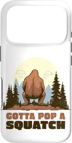 Miniatura 30 de Funda divertida para iPhone 16, diseño de Bigfoot Gotta Pop A Squatch Squat Poop Joke