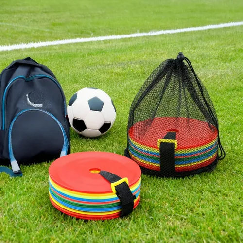 Miniatura 6 de 50 marcadores de puntos de cono plano de 6 pulgadas, antideslizantes, agujeros de piso, conos de fútbol, canchas de campo, discos planos
