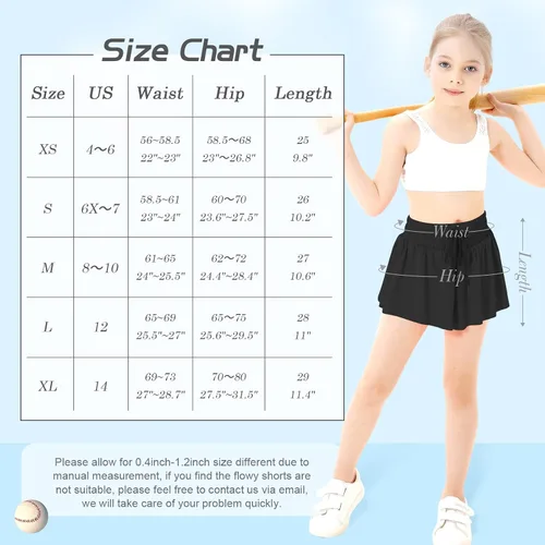 Miniatura 6 de Pantalones cortos fluidos de mariposa con bolsillo 2 en 1, pantalones cortos atléticos para correr, para niñas, niños, entrenamiento activo