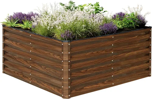 Miniatura 8 de SnugNiture Cama de Jardín Elevada Galvanizada 8x4x2 pies Cama de Cultivo Grande de Metal para Exteriores Caja de Maceta de Acero Kit para Cultivar
