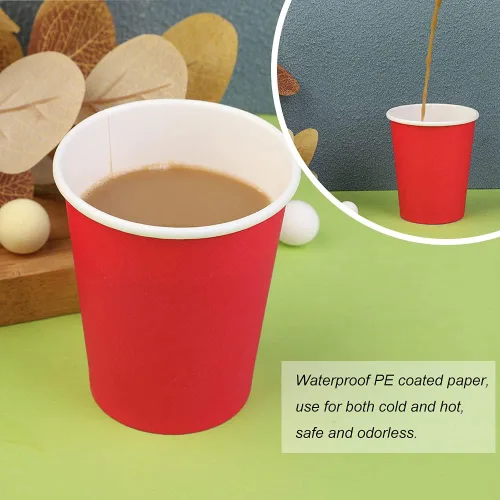 Miniatura 51 de Vasos de papel de 8 onzas, paquete de 150 unidades, tazas de café de papel desechables para bebidas calientes o frías para fiestas, picnic, Azul