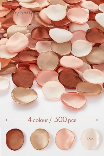 Miniatura 6 de Serwalin 300 Unidades de Pétalos de Rosa de Seda, Flores Artificiales para Bodas, Pétalos de Rosa Falsos Marrone, Propuesta para la Canasta de Boda