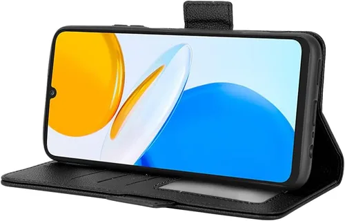 Miniatura 3 de Funda de cuero para Honor X7, funda de cuero con 3 ranuras para tarjeteros de crédito, función atril, funda magnética de piel sintética para Honor X7