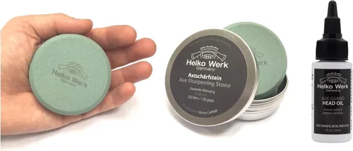 Helko Werk - Piedra afiladora de hacha de doble grano – Afilador de hacha y disco de hacha, afilador de machete, afilador de hacha doble grano 120 y