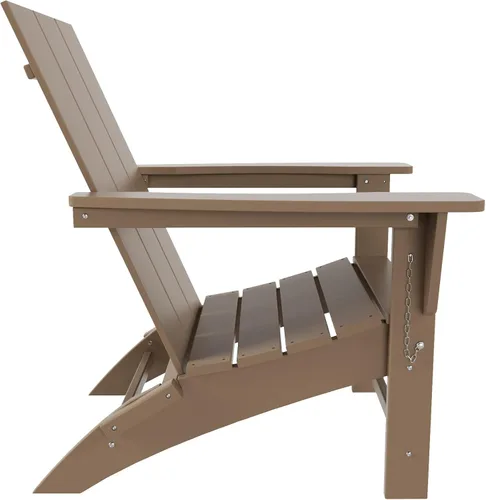Miniatura 4 de WO Home Furniture - Silla Adirondack plegable de polietileno de alta densidad para todo tipo de clima, resistente a los rayos UV y a la Roble
