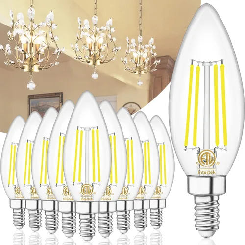 Miniatura 18 de winshine E12 Candelabra LED Bulbs Dimmable 2700K Warm White 60W Equivalent, Energy Efficient 4W, Type B Light Bulb for Chandelier, C35 Ceiling Fan