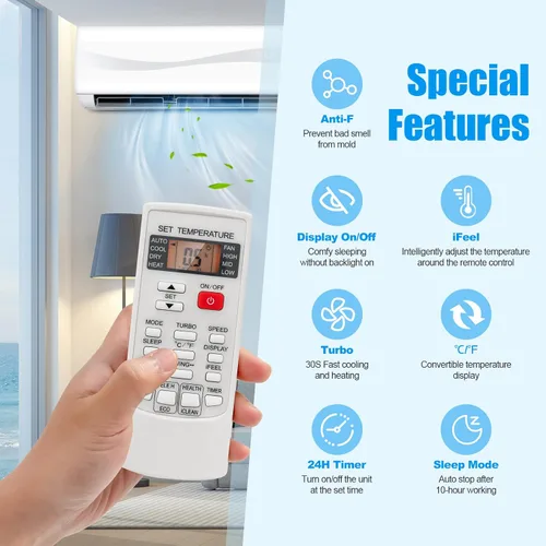 Miniatura 6 de ARLIME Mini Split AC/sistema de calefacción, 12000 BTU 17 SEER2 aire acondicionado dividido de ahorro de energía con bomba de calor de 1 tonelada