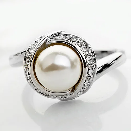 Miniatura 2 de Anillos de perlas de cóctel de moda para mujeres anillo de declaración de joyería de disfraz R103