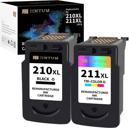 JINTUM Cartuchos de tinta 210XL y 211XL remanufacturados para Canon 210XL 211XL Paquete combinado compatible con Canon PIXMA MX410 MX350 MX340 MP495