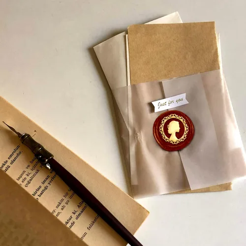 Miniatura 6 de Sello de sellado de cera para mujer, cabeza de latón de 1 pulgada con mango de madera, sello de cera retro para envolver regalos, sobres, tarjetas