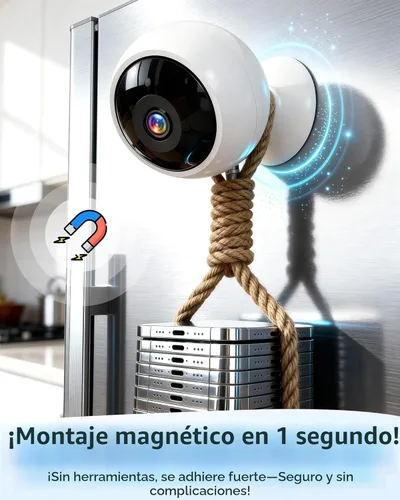 Miniatura 2 de AMTIFO Cámaras de seguridad inalámbricas magnéticas para exteriores: WiFi inteligente 2K para interiores sin instalación - Cámaras inalámbricas