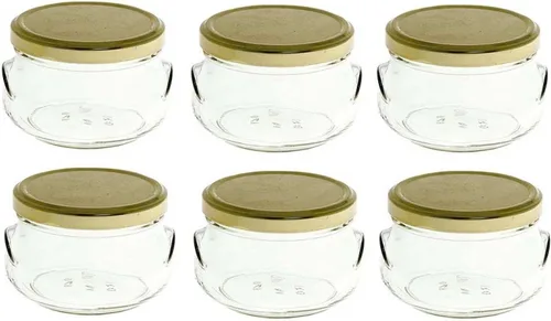Miniatura 10 de Nakpunar 12 tarros de sopera de vidrio de 3.3 oz con tapas negras, 3.4 fl oz