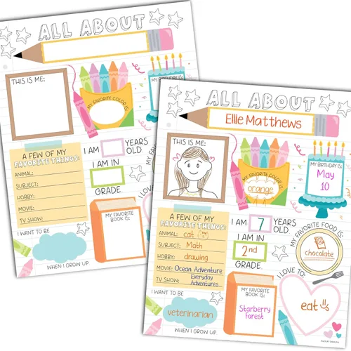 Miniatura 21 de Hadley Designs Póster All About Me para el aula, póster de 20 estrellas, artículos escolares de 100 días de escuela, póster de estrella