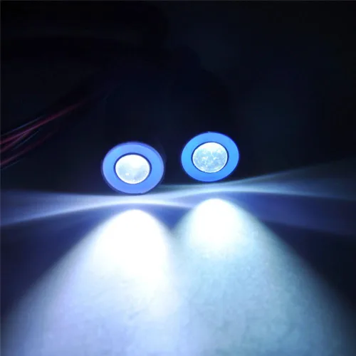 Miniatura 3 de QUE-T Faro LED de ojos de ángel y ojos de demonio de 0.512 in, 2 luces LED para autos de oruga 1:10 modelo RC (azul + blanco, 0.512 in)