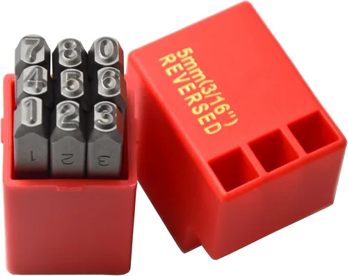 Miniatura 15 de Juego de 27 sellos de acero resistente con letras mayúsculas de 3/64" 1mm, kit de punzones de alfabeto para estampado a mano de caracteres, código