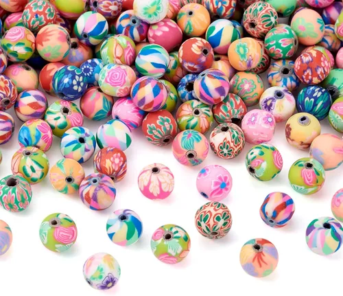 Miniatura 14 de Craftdady 200 cuentas sueltas de arcilla polimérica Plumeria Flower Spacer de 0.472 x 0.315 in, colores mezclados al azar, 5 pétalos, cuentas Flores