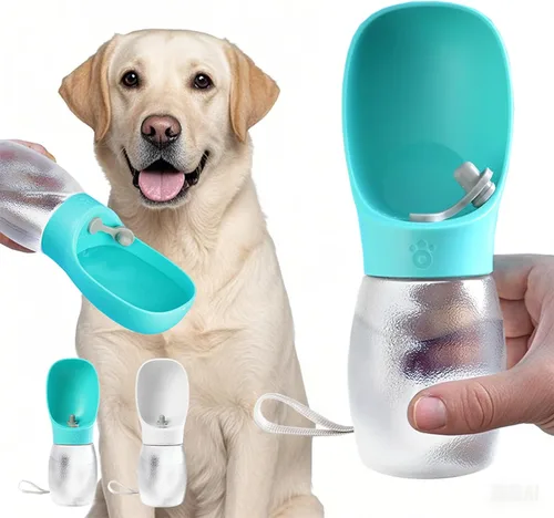 Miniatura 10 de Kalimdor Botella de agua para perros, dispensador de agua portátil de 12 onzas a prueba de fugas para cachorros con alimentador para mascotas