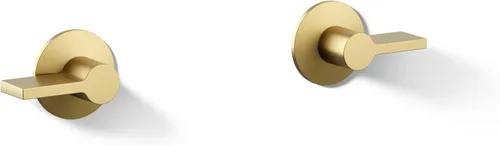 Miniatura 17 de KOHLER Componentes de montaje en pared grifo del fregadero del cuarto de baño ajuste con manijas de palanca Mate negro