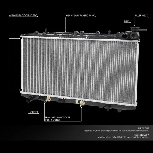 Miniatura 2 de DNA Motoring CU2469 Radiador de núcleo de aluminio compatible con 02-06 Sentra 2.5L AT, 214104Z700 214604Z700 8012469, OEM-RA-2469