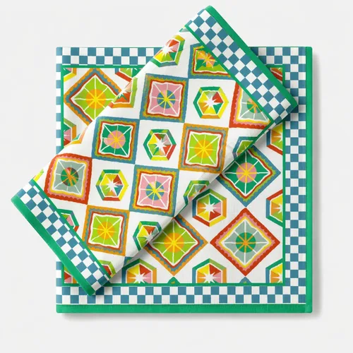 Miniatura 67 de Fingercraft - Juego de 12 servilletas de tela de mezcla de algodón y lino, con estampado, perfecta para fiestas, cenas, bodas, cócteles y Navidad