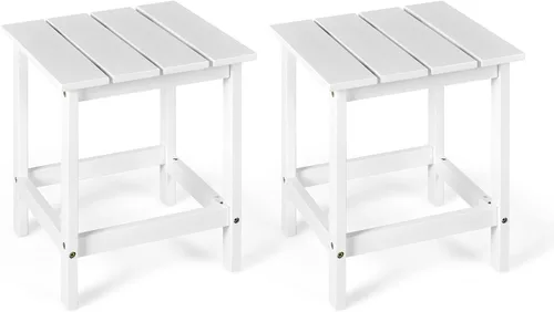 Miniatura 12 de Tangkula Mesa auxiliar cuadrada para exteriores, mesa Adirondack, mesas auxiliares para silla para interiores y exteriores, resistente a