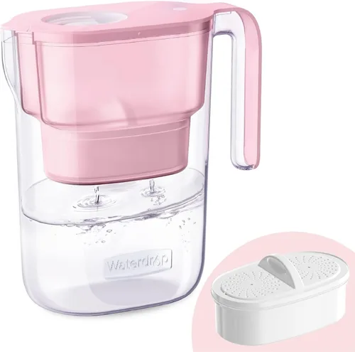 Miniatura 12 de Waterdrop Jarra de Filtro de Agua con 1 Filtro, 5X Veces Más Duración, Dura 200 Galones, para Refrigerador, Encimera y Regalo, Reduce PFOA/PFOS, Azur