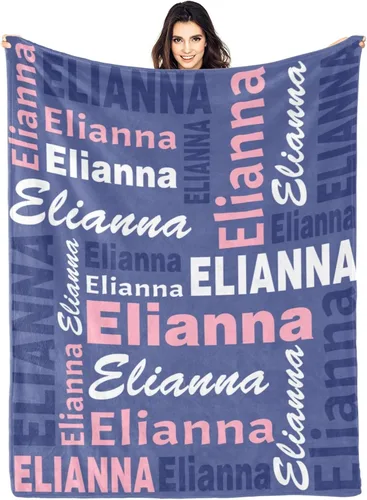 Miniatura 25 de Manta personalizada con nombre, manta personalizada con nombre, manta personalizada para adultos, niños y bebés, manta personalizada con monograma