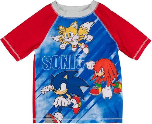 Miniatura 4 de SEGA Sonic The Hedgehog Knuckles The Tails - Conjunto de camiseta de natación raglán