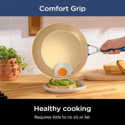 Miniatura 9 de Ninja Juego de utensilios de cocina de cerámica, Extended Life - Juego de utensilios de cocina de 11 piezas con agarre cómodo, sartenes