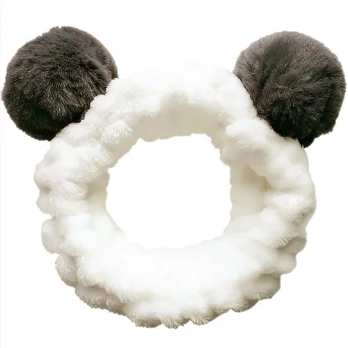 Miniatura 8 de Huachi Diademas de orejas de oso para mujer, para lavado de cara, spa, maquillaje, bandas para el cabello, elásticas coreanas, esponjosas