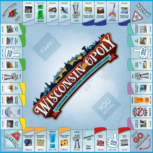 Miniatura 3 de Late for The Sky Wisconsin-Opoly Juego de mesa - Juego de fiesta de estrategia familiar para 2-6 jugadores, mayores de 8 años - Compra propiedades