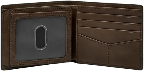 Miniatura 18 de Fossil Derrick - Cartera plegable de piel con bloqueo RFID y ventana de identificación abatible para hombre